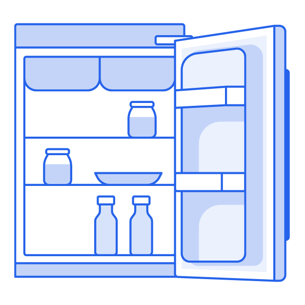 Inside fridge